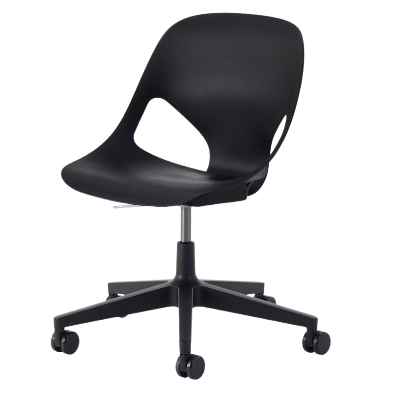 The Zeph Multipurpose Chair without Arms from Herman Miller black shell.