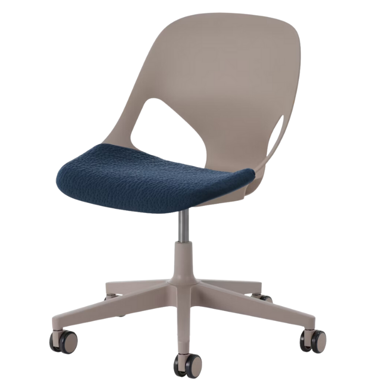 The Zeph Multipurpose Chair without Arms from Herman Miller cocoa shell with nightfall seat pad.