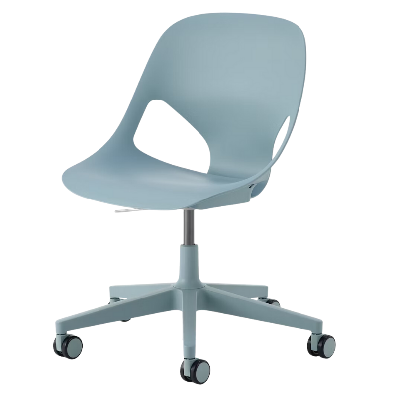 The Zeph Multipurpose Chair without Arms from Herman Miller glacier shell.