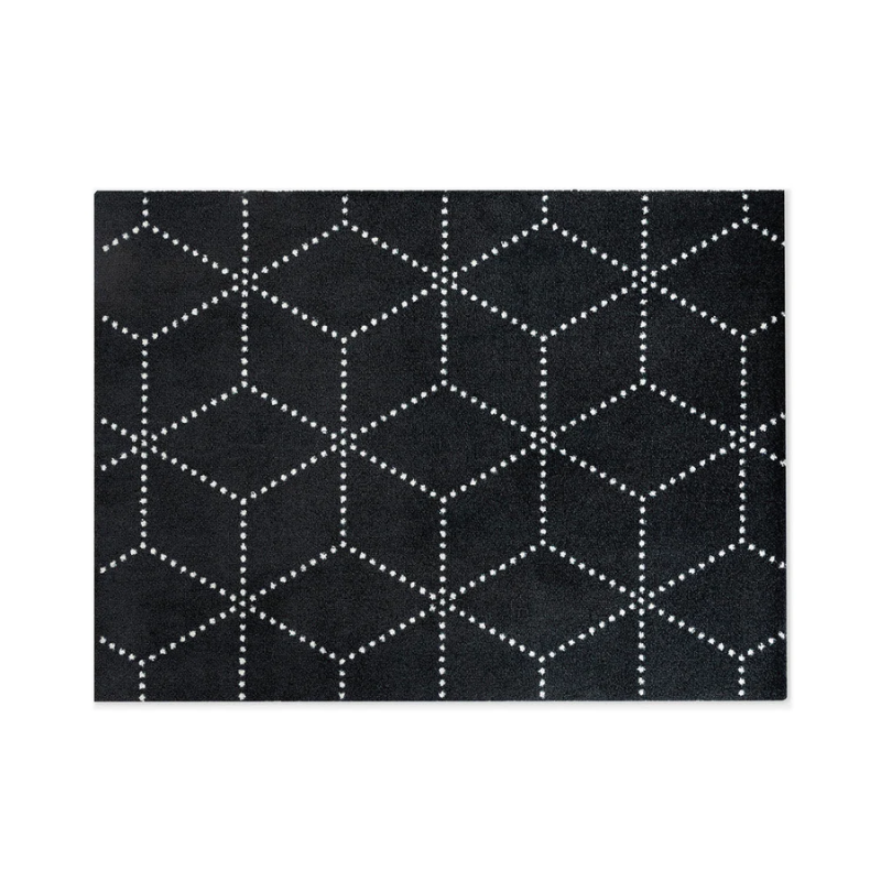 The Hagl Doormat from Heymat in 44 x 32 inch size in black.