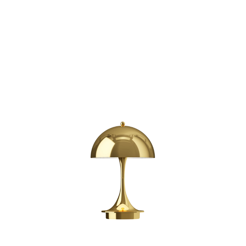 The Panthella 160 Portable Lamp from Louis Poulsen in brass.