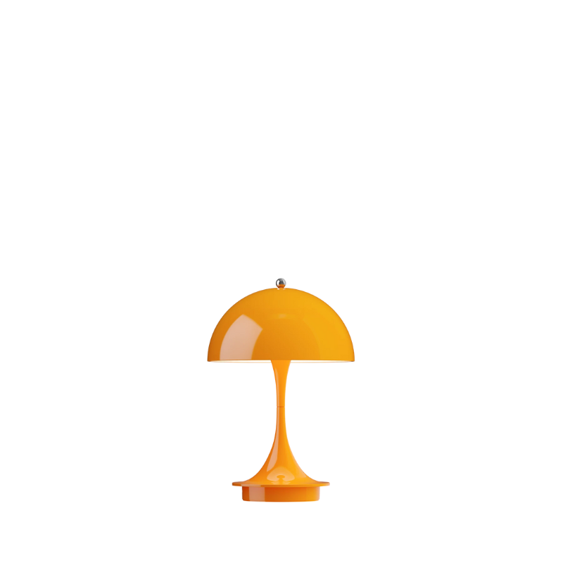 The Panthella 160 Portable Lamp from Louis Poulsen in opaque orange.