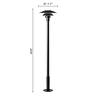 The 49.6 inch PH 3-2½ Bollard from Louis Poulsen dimensions.