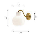 The VL Ring Crown Wall Light from Louis Poulsen with 1 pendant dimensions.