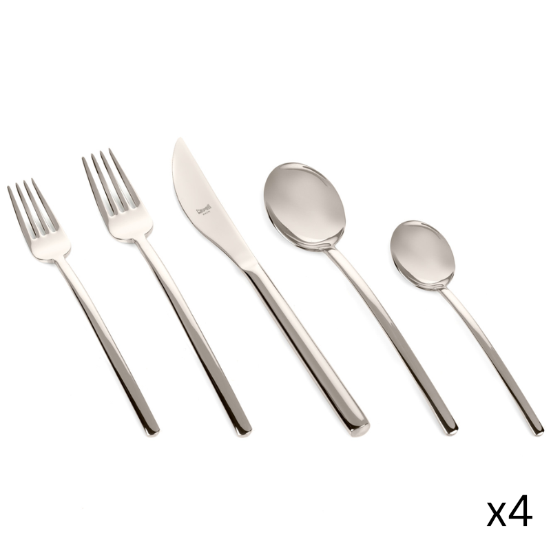 The Due 20 Piece Cutlery Set from Mepra in champagne.