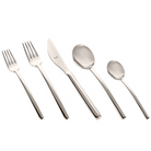 The Due 5 Piece Cutlery Set from Mepra in champagne.