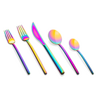 The Due 5 Piece Cutlery Set from Mepra in rainbow.