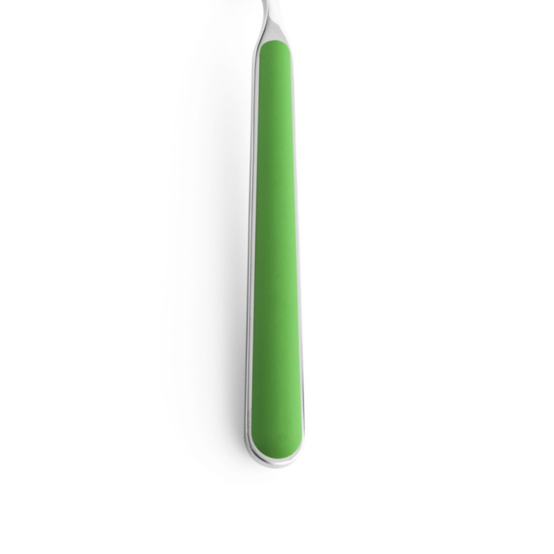 The Fantasia Salad Serving Set handle from Mepra in apple green.