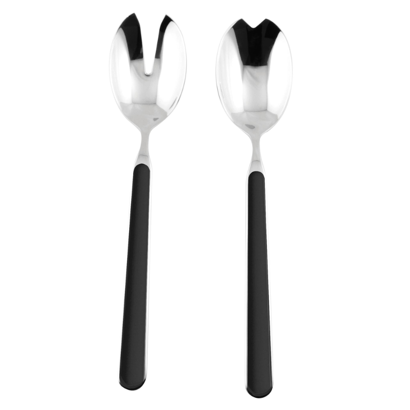 The Fantasia Salad Serving Set from Mepra in black.