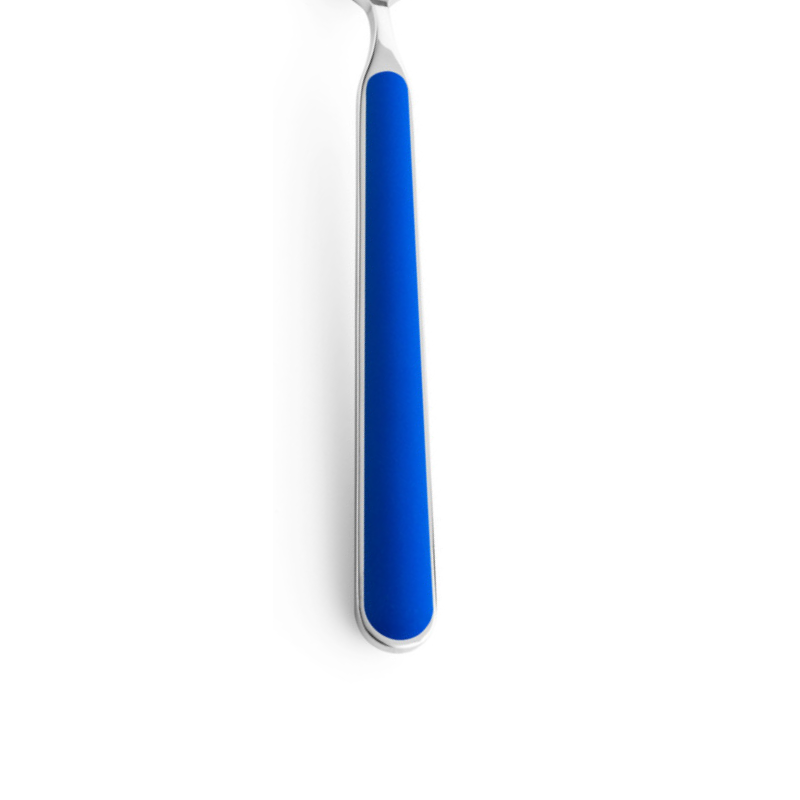 The Fantasia Salad Serving Set handle from Mepra in electric blue.