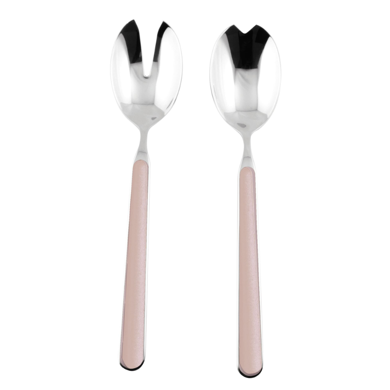 The Fantasia Salad Serving Set from Mepra in pale pink.