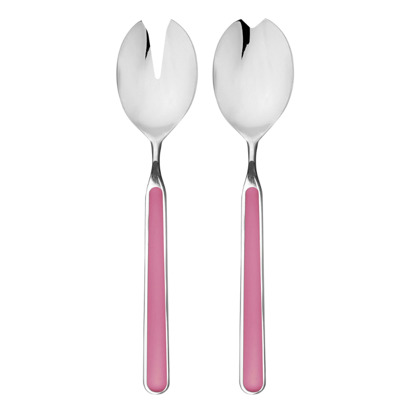 The Fantasia Salad Serving Set from Mepra in pink.