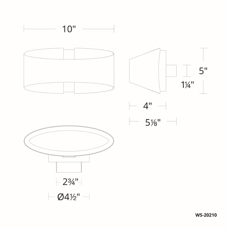 The Swerve Wall Sconce from Modern Forms dimensions.