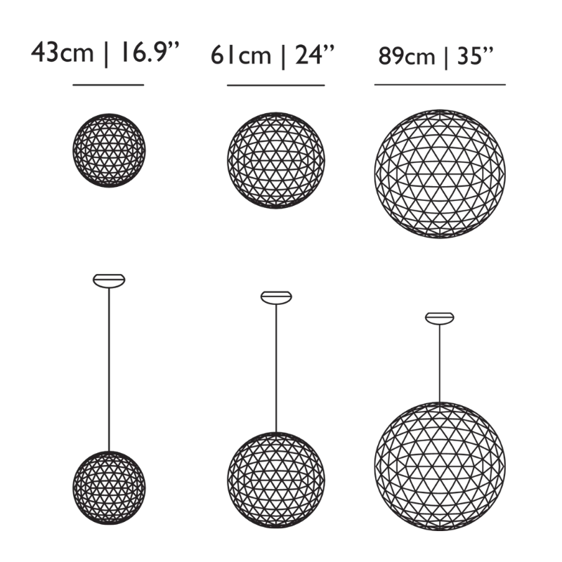 The Raimond II from Moooi small, medium and large dimensions.