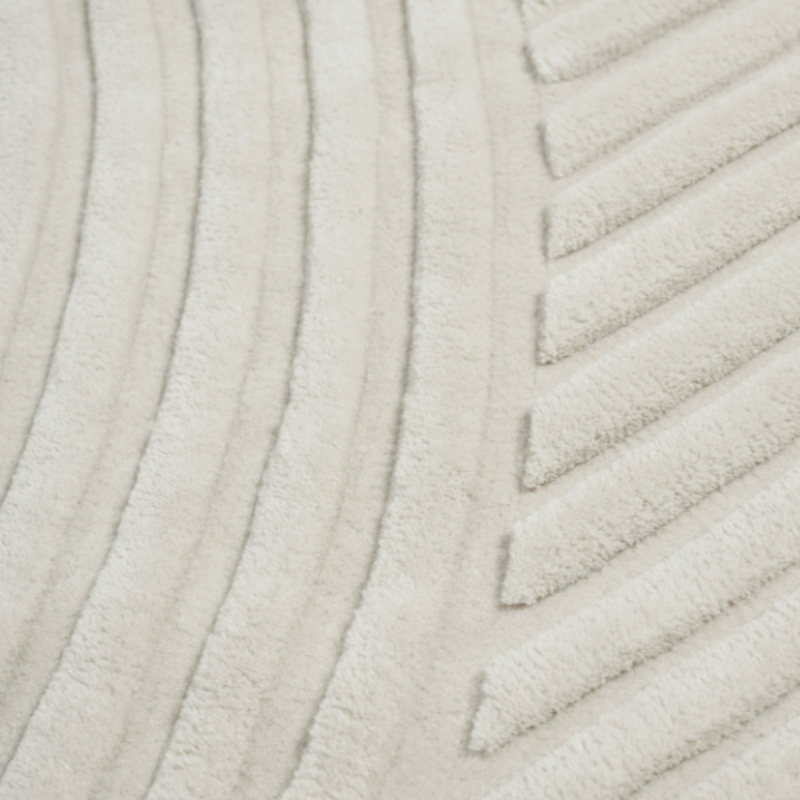 The Relevo Rug from Muuto in off white close up.