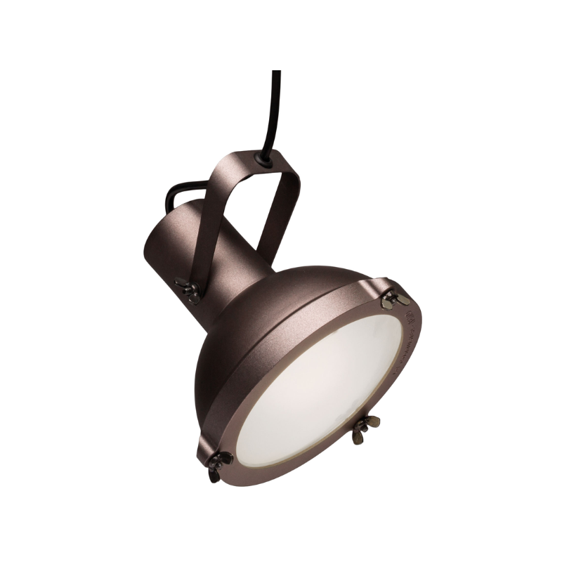 The Projecteur Pendant from Nemo size small, moka color.