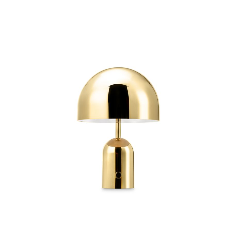 The Bell Portable LED from Tom Dixon in gold.