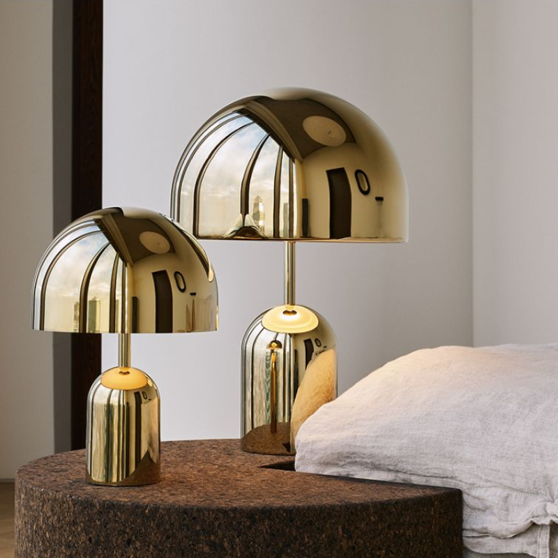 The Bell Table LED from Tom Dixon in a bedroom.