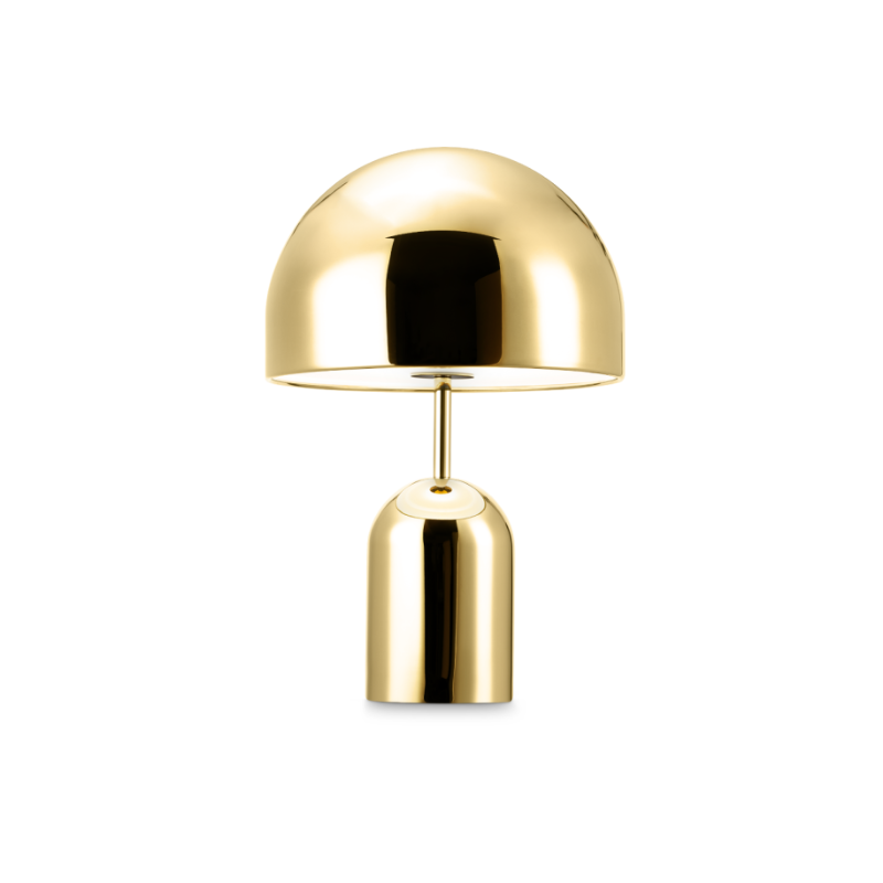 The Bell Table LED from Tom Dixon in gold.