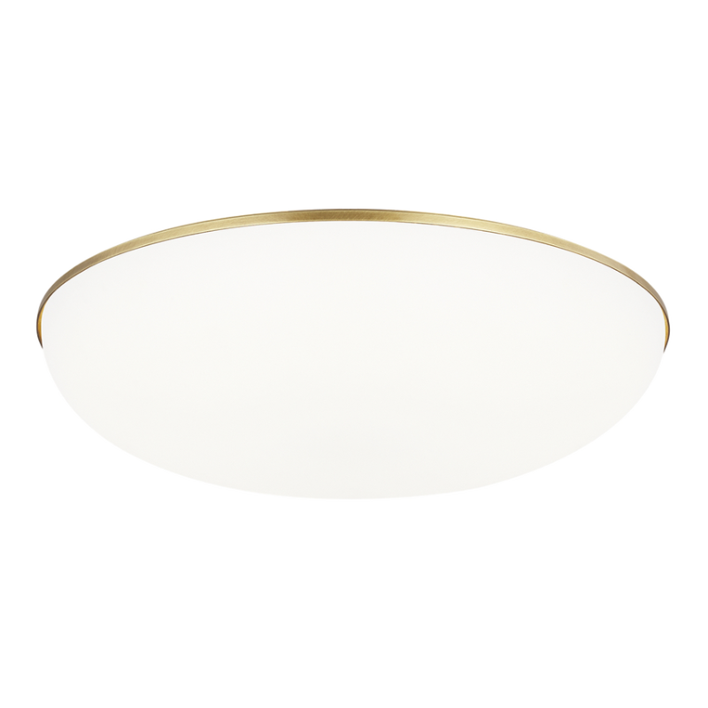 The Megan Flush Mount from Visual Comfort and Co in plated brass.