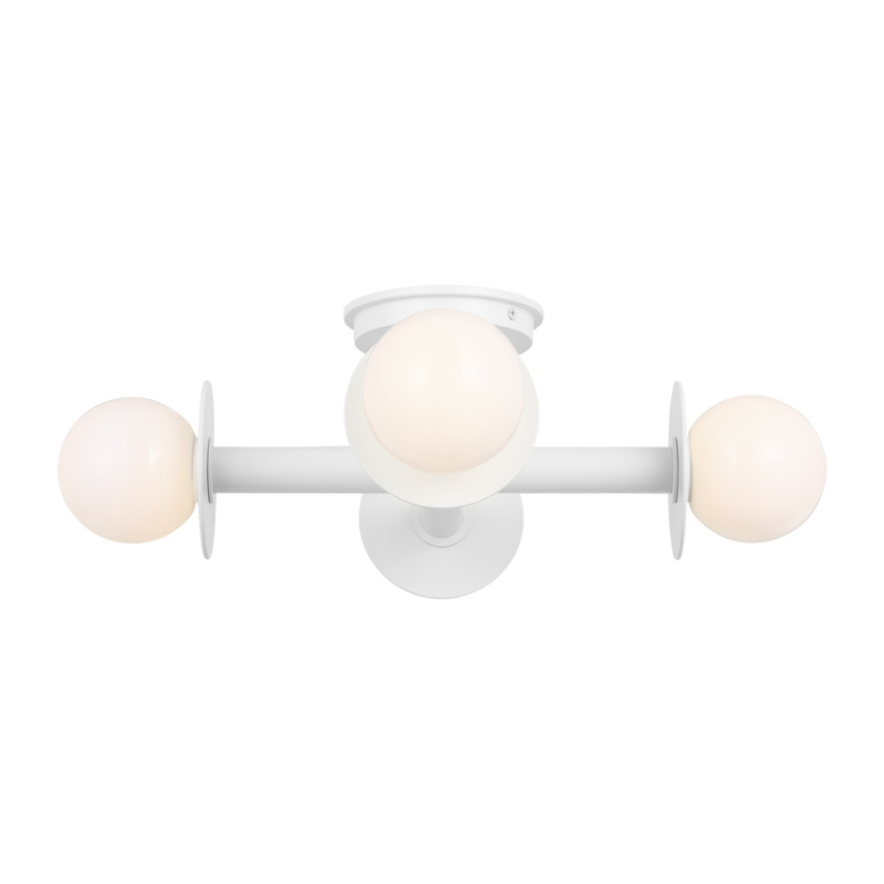 The Nodes Semi-Flush Mount from Visual Comfort & Co in matte white.