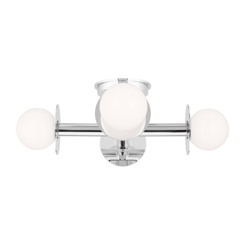 The Nodes Semi-Flush Mount from Visual Comfort & Co in polished nickel.