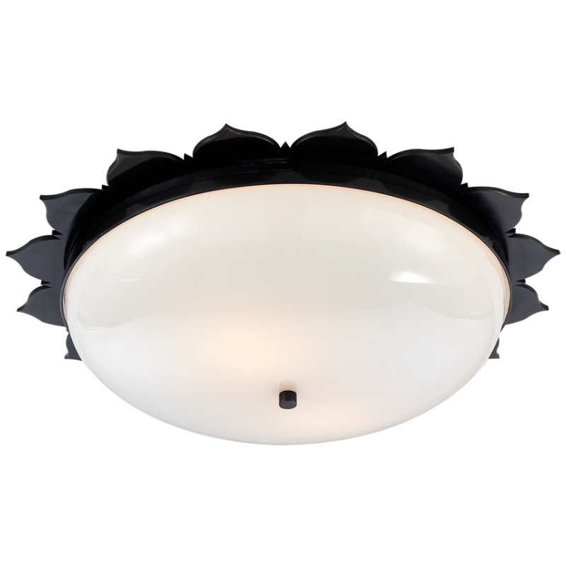 The large Rachel Flush Mount from Visual Comfort & Co in gunmetal.