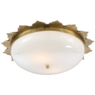 The large Rachel Flush Mount from Visual Comfort & Co in natural brass.