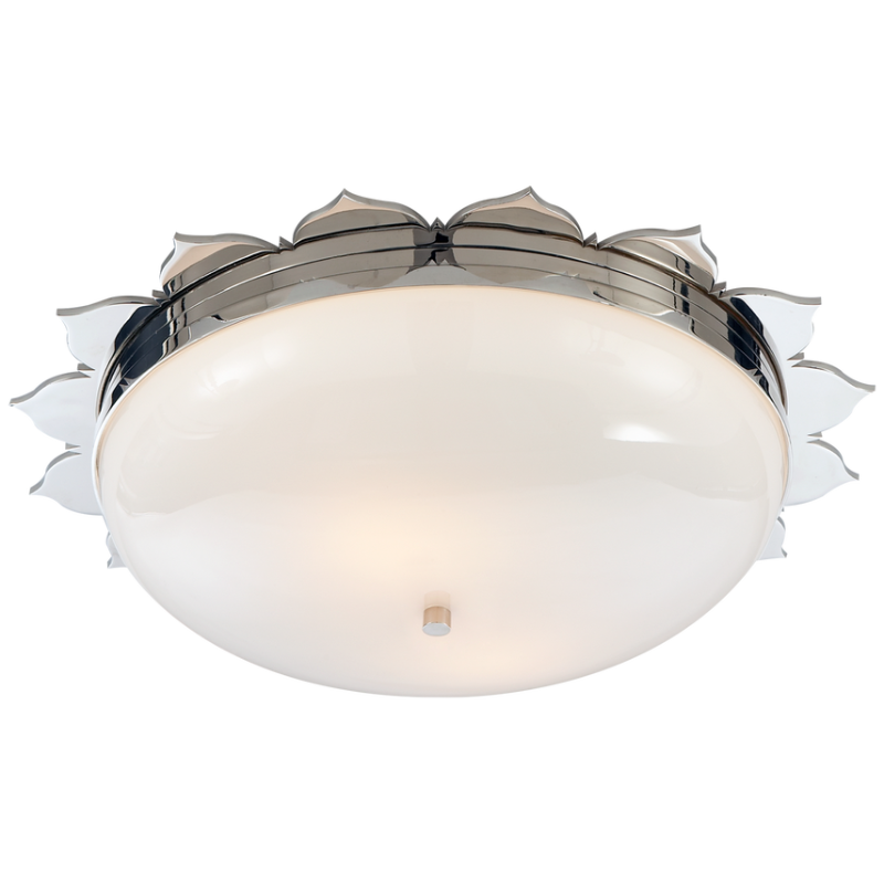 The large Rachel Flush Mount from Visual Comfort & Co in polished nickel.