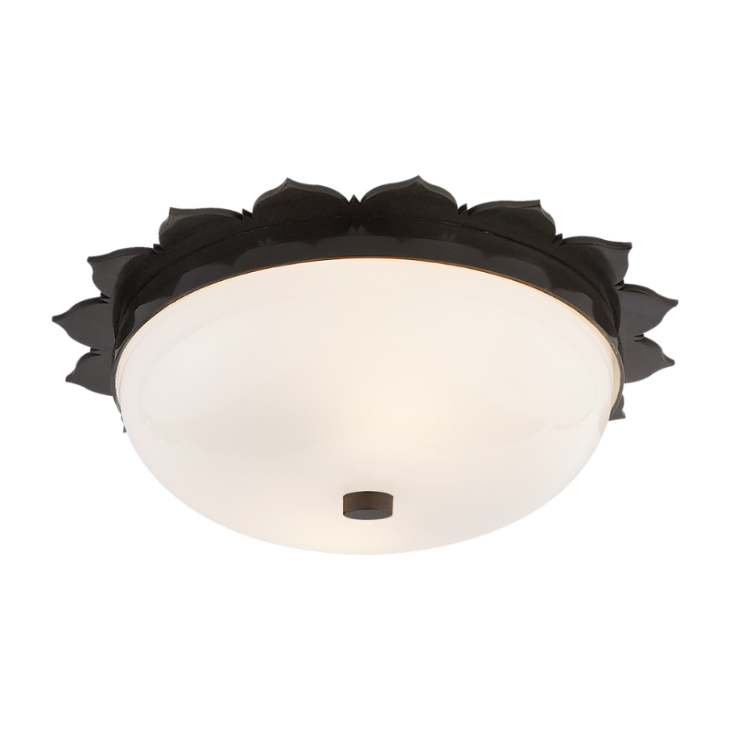 The small Rachel Flush Mount from Visual Comfort & Co in gunmetal.