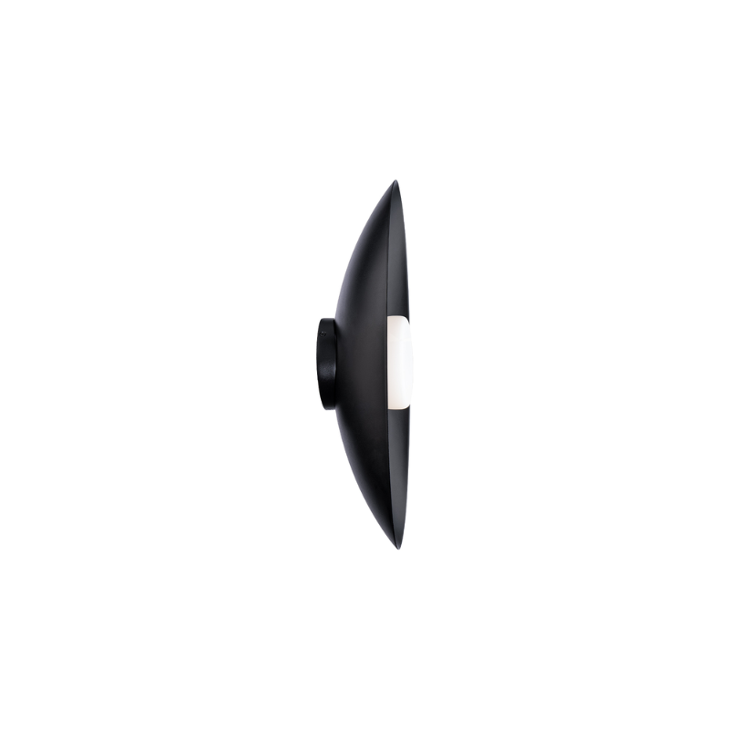 The Glamour Wall Sconce from WAC Lighting in black from the side.