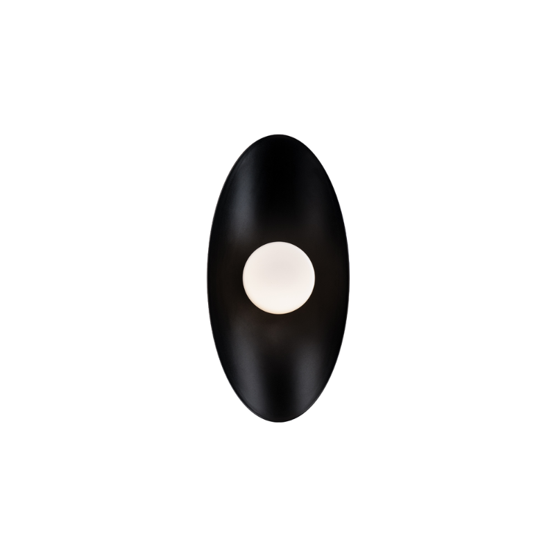 The Glamour Wall Sconce from WAC Lighting in black.