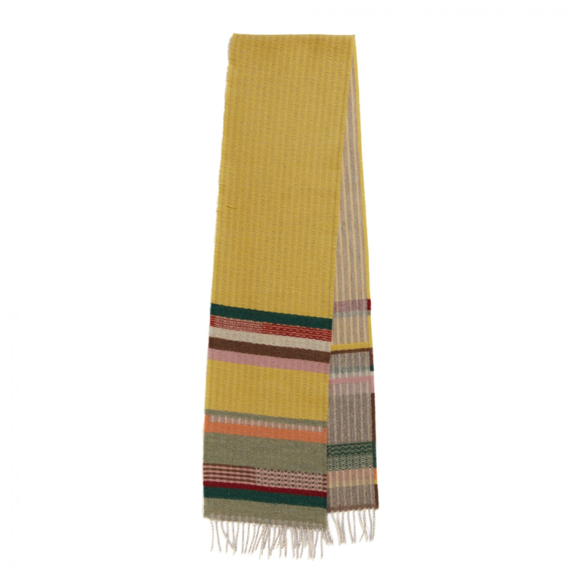 The Darland Scarf from Wallace & Sewell in yellow in detail.