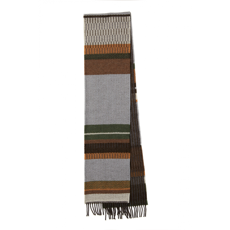 The Strathay Scarf from Wallace & Sewell in fog in detail.