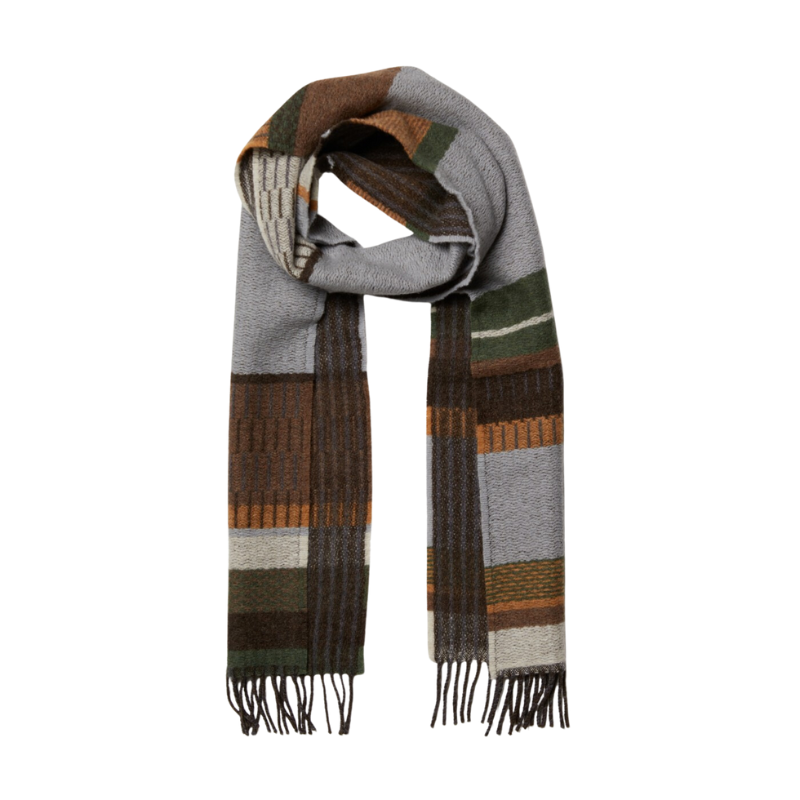 The Strathay Scarf from Wallace & Sewell in fog.