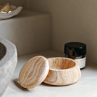 The Low Serene Jar from Woud in a kitchen and dining setting.