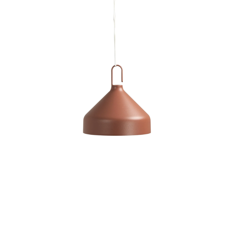 The Amelie Pro Hanging Lamp from Zafferano in terracotta.