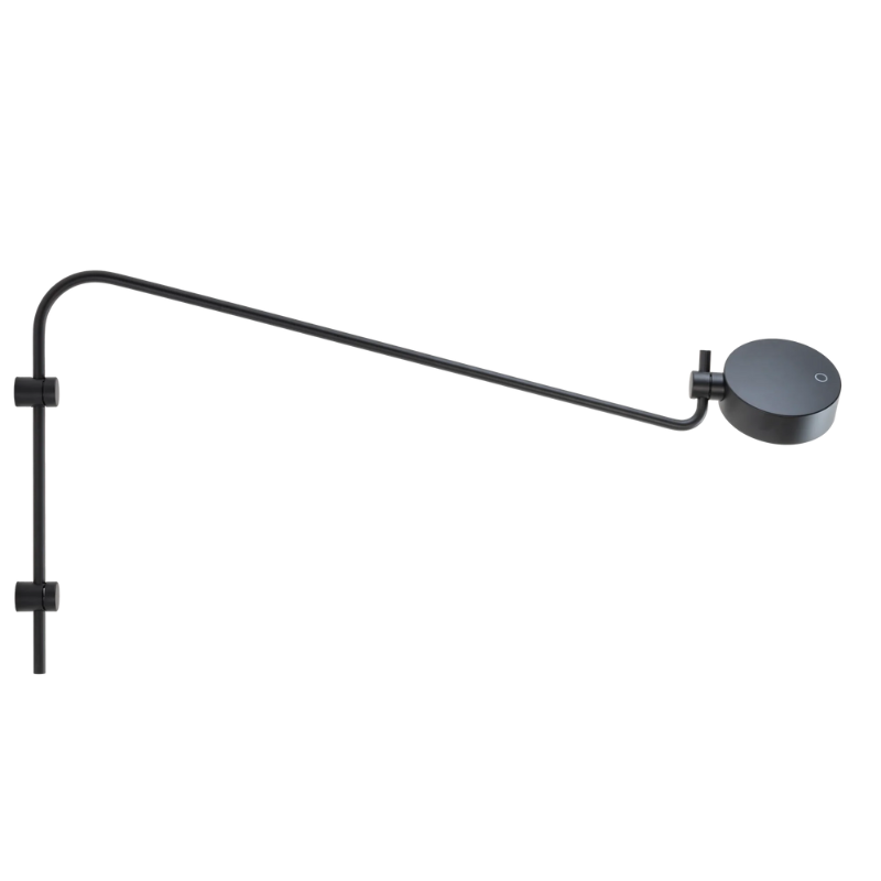 The long Super O Wall Lamp from Zafferano in black.